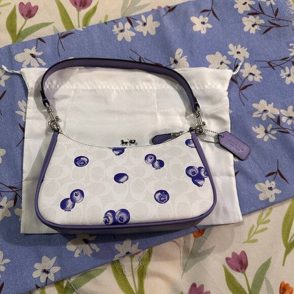 Coach Handbag With Blueberry Print - Picture 2 of 8